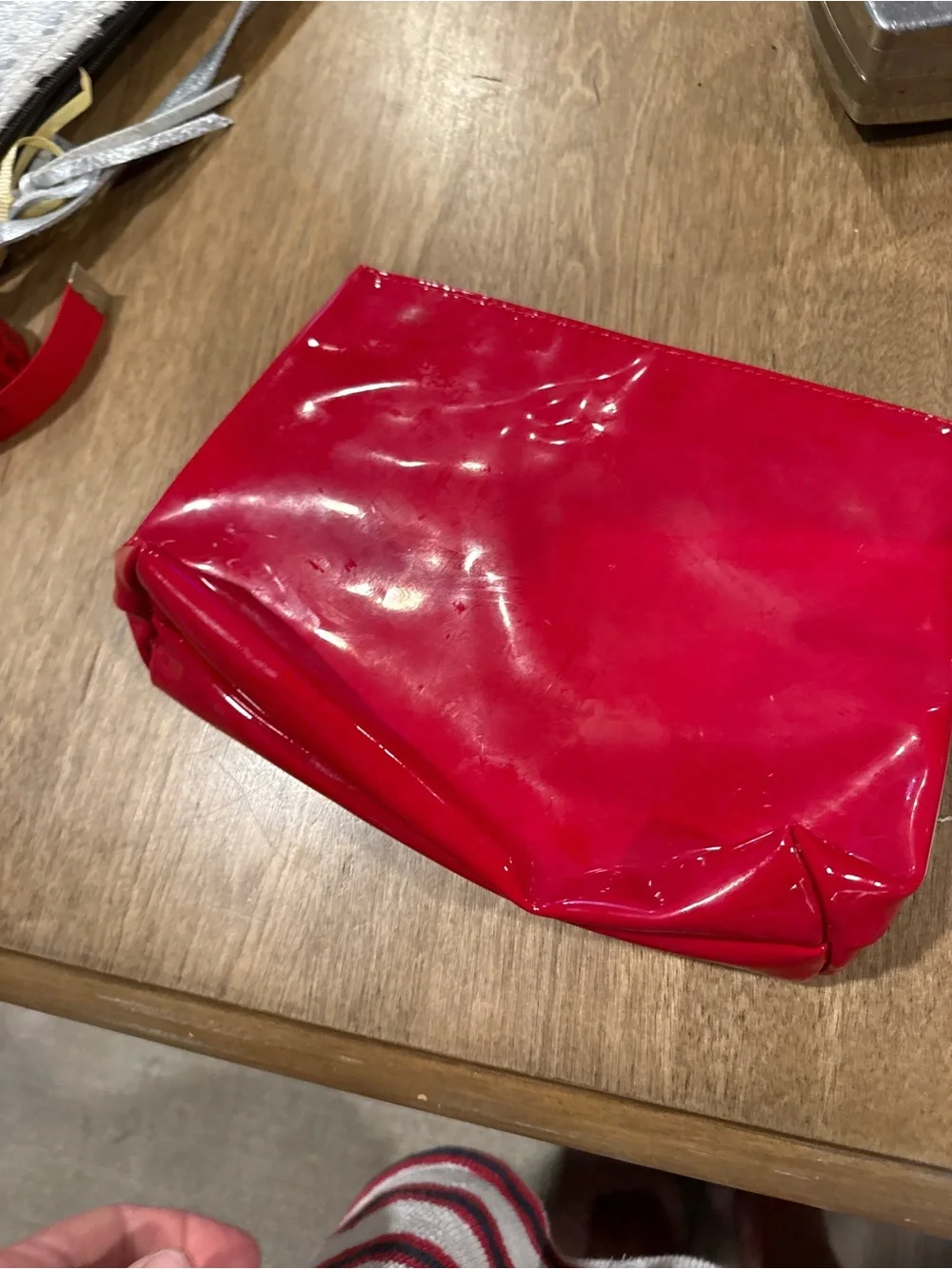 Yves Saint Laurent Beauty Lip Pouch /  Cosmetics Pouch In RED  Bag New